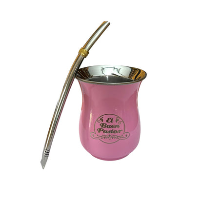 Mate Acero Inoxidable Rosado El Buen Pastor