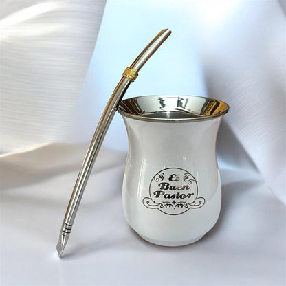 Mate Acero Inoxidable Blanco El Buen Pastor