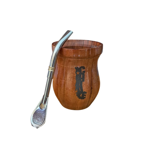 Mate de Madera GUAYUBIRA mas Bombilla
