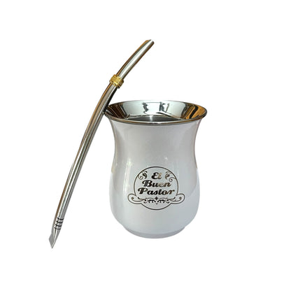 Mate Acero Inoxidable Blanco El Buen Pastor